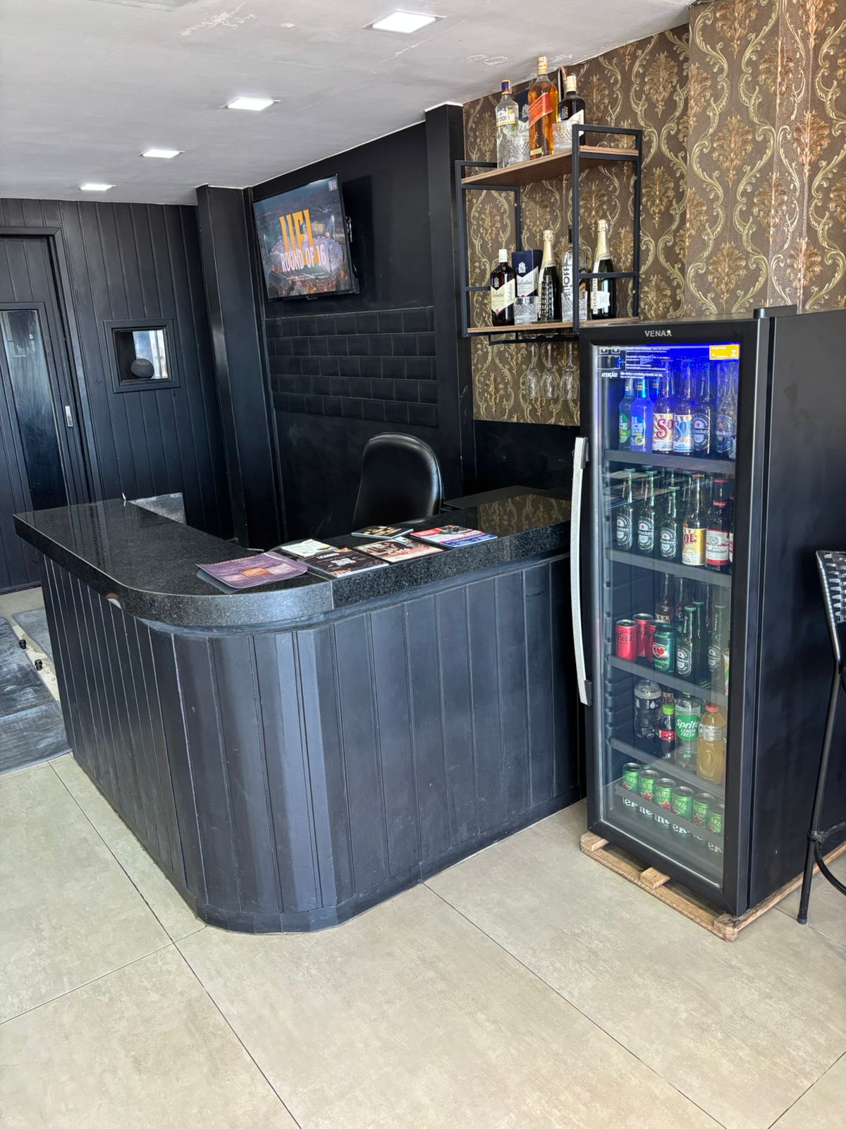 Recepção da barbearia